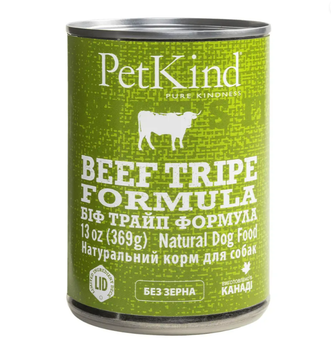 Натуральний вологий корм для собак PetKind з яловичини та яловичого рубця 369 г