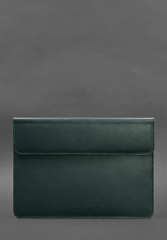 Чехол-конверт для MacBook 13 на магнитах кожаный зеленый(BB_30003392)