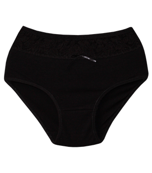 Высокие трусы большого размера с кружевом - Anisse - 5062 - XXL - Черный