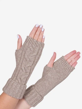 Мітенки жіночі в'язані Malisa Мокко 10-5049-MN-11 One Size Бежеві