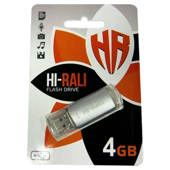 Флеш пам'ять 4Gb Hi-Rali Rocket Silver (53418)