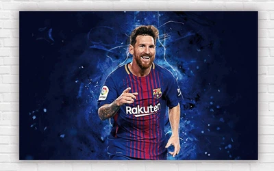 Бумажный плакат "Лионель Месси / Lionel Messi. АРТ" 120х75см