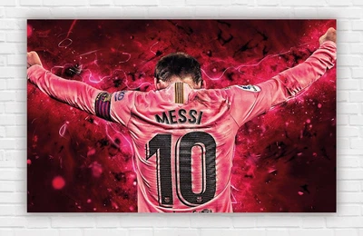 Бумажный плакат "Лионель Месси/Lionel Messi. Номер 10. АРТ" 120х75см