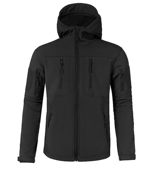 Тактическая куртка Eagle Soft Shell JA-01-0 с флисом Black S