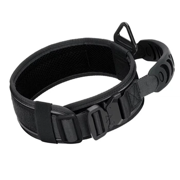 Ошейник для собак Harness Tactical, широкий нейлоновый с металлической пряжкой-фастекс, Черный L (181L-BLACK)