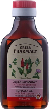 Репейное масло с красным перцем для роста волос - Green Pharmacy Burdock & Red Peppers Hair Oil 100ml (528539-20816451)