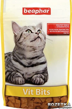 Подушечки Beaphar Vit Bits с мультивитаминной пастой для кошек 35 г (12625) (8711231126255)