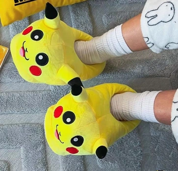 Тапочки Кігурумі Пікачу Покемон Kigurumi Домашні Кімнатні Жовті Плюшеві Тканинні 35-41 (3010)