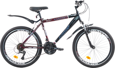 Велосипед Ardis Santana MTB ST 24" 16" Темно-бордовий з крилами в комплекті (0712-160-2)