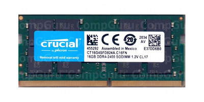 Оперативная память для ноутбука Crucial DDR4 16GB 2400MHz SO-DIMM PC4-2400 (CT16G4SFD824A.C16FN)