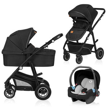 Универсальная коляска 3 в 1 Lionelo BIANKA 3IN1 BLACK ONYX