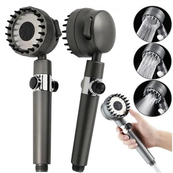 Інноваційна лійка для душу з фільтром Turbocharget Shower Head масажна насадка з силіконовими шипами 3 режими 0080
