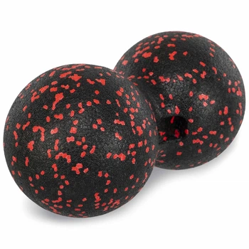 Мяч массажный двойной для мфр и самомассажа Zelart Duoball 1137 размер 24х12 см Black-Red