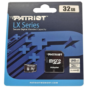 Карта памяти micro-SDHC 32Gb Patriot LX Series Class10 UHS-1 + adapter SD (58496)
