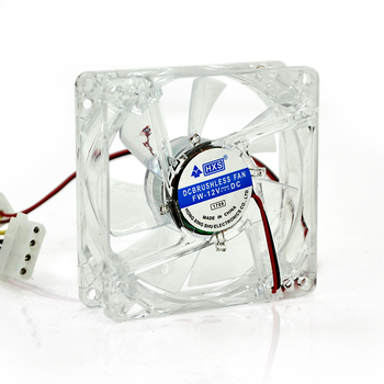 Кулер корпусной Merlion HXS 8025 прозрачный DC sleeve fan Molex 4+4pin - 80*80*25мм, 1900об/мин