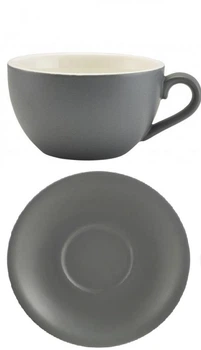 Чашка 175 мл, сіра матова з блюдцем, Color Tea, GenWare 322118MG