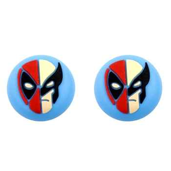 Силиконовые накладки на стики Deadpool & Wolverine для геймпадов Sony DualShock PS4 / DualSense PS5 / Xbox Series|One / Pro Controller (2шт.) [455862634]