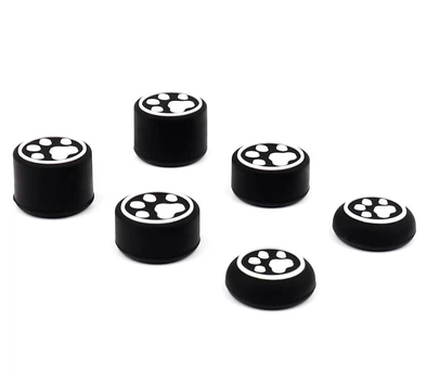 Силиконовые накладки на стики Paws 6в1 Black/White для геймпадов геймпадов Sony DualSense PS5 / DualShock PS4 / Xbox Series|One / Pro Controller [455862614]