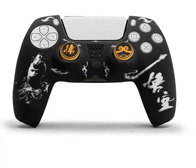 Защитный силиконовый чехол Black Myth WuKong (Black/White) для геймпада Sony DualSense (PS5) + накладки на стики [455862859]