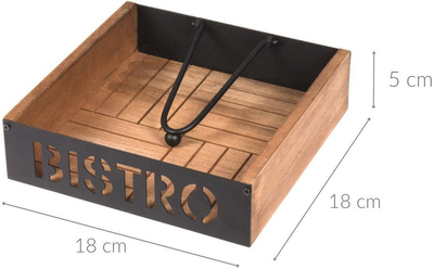 Serwetnik Home Style metalowy Bistro 18 x 18 cm (8720573682312)