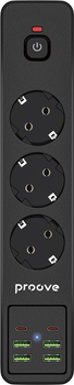 Сетевой фильтр Proove Power Strip P-03 (3 розетки + 4 USB + 2 Type-C) 2 м (396830001)