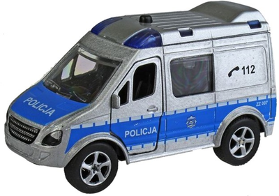 Zabawka Hipo Auto policja van ze dźwiękiem 11 cm Szaro-niebieskie (5902447011005)