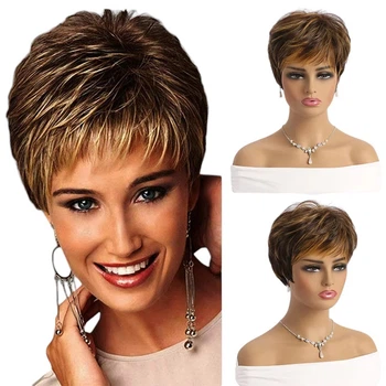 Парик короткий каштаново-русый Пикси VC WIG-373