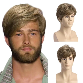 Парик мужской короткий русый, термоволокно DC WIG-M56