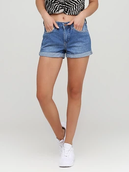 Шорты джинсовые женские H&M 0398089_гладк. пуговица_03 34 Синие (KAY2000000829814)