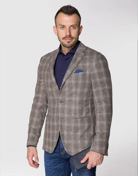 Пиджак Pierre Cardin из коллекции Future Flex в коричневую клетку - размер 25/50 (M)(39139/7950/42405)