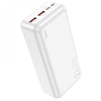 Зовнішній портативний акумулятор Павербанк Hoco J101B Astute Fully Compatible 30000mAh 22.5W 2USB/1Type-C зі швидкою зарядкою QC3.0+PD3.0 White