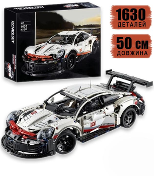 Конструктор машинка техник Porsche 911 RSR Racing Vesion Technology на 1630 деталей в масштабе 1:10 Порше авто гоночная версия