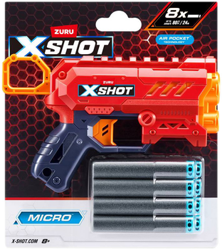 Швидкострільний бластер Zuru X-Shot Excel Micro 2.0 Color Card 8 патронів (36726TQ1R) (193052063595)