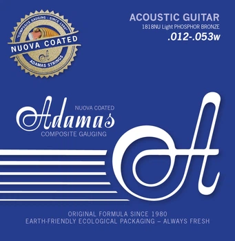 Струны для акустической гитары Adamas Nuova Coated Phosphor Bronze 1818NU, 12-53w (G-664650)
