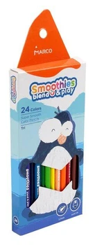 Олівці кольорові Marco Smoothies blend&play 24 кольори трикутні суперм'які (2150-24CB)
