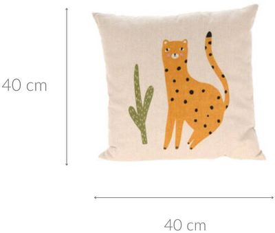 Poduszka Home & Styling Collection Safari dla dziecka ze wzorem geparda 40 x 40 cm (5902973439786)