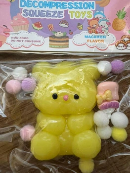 Таба Лапка Котика Squishy Сквиши Мишка желтый