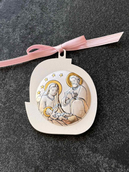 Ікона срібна дитяча Свята Родина (код 1550 3016 R) 4.5*5.5 см