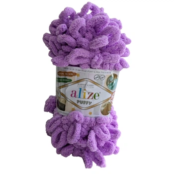 Пряжа Alize Puffy №378 фиолетовый, для вязания руками