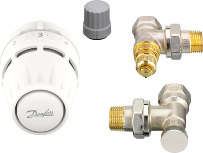 Комплект радіаторний DANFOSS Regus RA+RA-FN+RLV-S 1/2" кутовий нижнє підключення (015G5301)