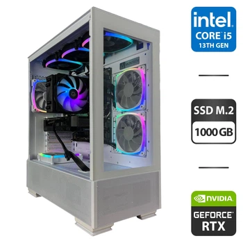Збірка під замовлення: ігровий ПК Montech Sky Tower / AMD Ryzen 7 7700 (10 (16) ядер по 1.8 - 4.6 GHz) / 32 GB DDR5 / 1000 GB SSD M.2 / nVidia GeForce RTX 4060, 8 GB GDDR6, 128-bit / HDMI / 650W б/в