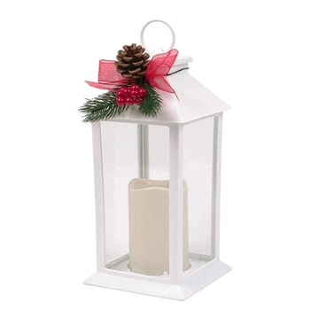 Подсвечник-фонарь со свечой Flora LED белый 27752