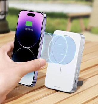 Магнітна батарея UGREEN Magnetic Magsafe Powerbank 10 000mAh 20W USB-C з підставкою - White
