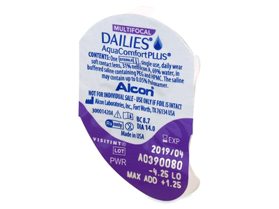 Однодневные линзы Alcon Dailies AquaСomfort Plus Multifocal, аддидация MED, -10 30 шт.