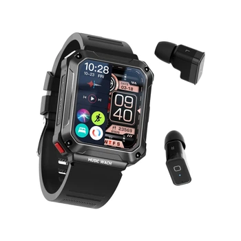 Смарт-часы с наушниками LEMFO T93 силиконовый ремешок Black Black (16854)