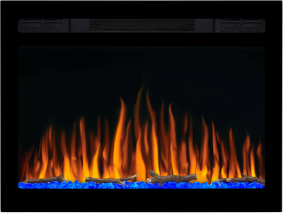 Электрокамин настенный / встраиваемый ArtiFlame AF27WR с 3D эффектом пламени, обогревом и звуком горения огня