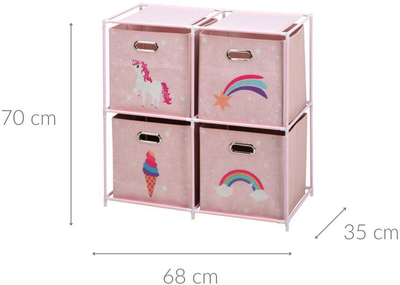 Regał Storage solutions z tekstylnymi pojemnikami do pokoju dziecięcego 68 x 35 x 70 cm (8720573837095)