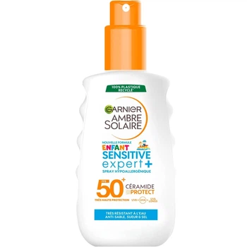 Солнцезащитный спрей Garnier Ambre Solaire Kids Sensitive Expert+ SPF 50+ с керамидами для детей 150 мл