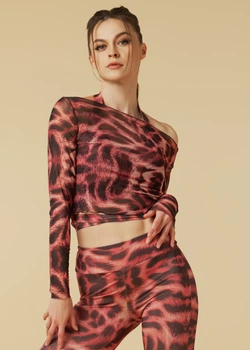 Топ Grand Prix MIRALI із сітки сітка з принтом, wild red, M