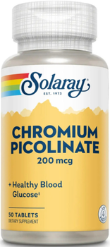 Хром пиколинат Solaray Chromium Picolinate 200mcg 50 tabs